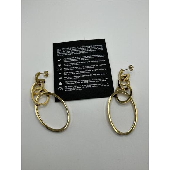 Vita Fede Cassio Earrings Gold Tone Modular Linked Hoops Adjustable NWT - Picture 9 of 12